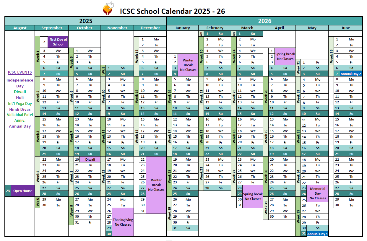 IIS Calendar 2025-2026